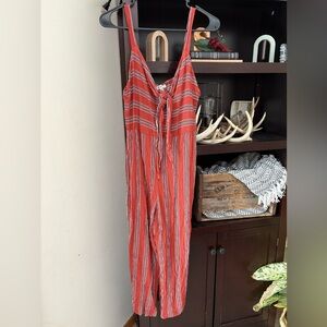 Papaya Medium Striped Rust Jumpsuit